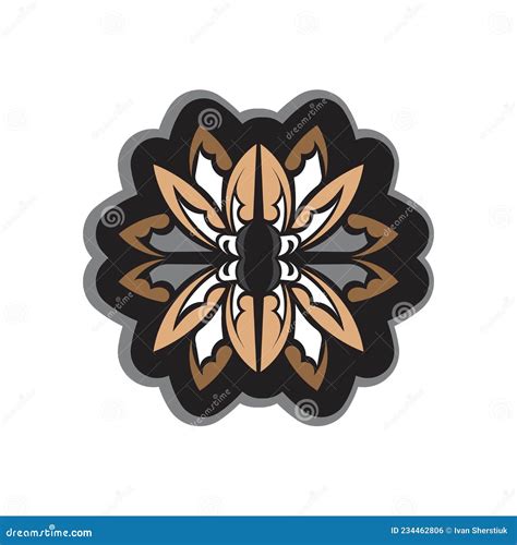 Lotus Ornament Ethnic Tattoo Patterned Indian Lotus Color Print
