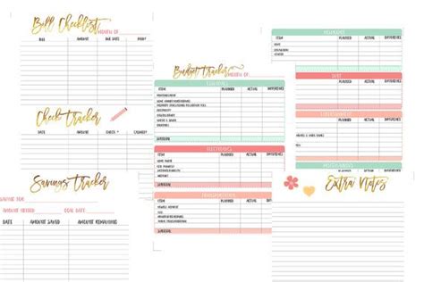 Happy Planner Budget Tracking Printable Planner Inserts Pdf Etsy