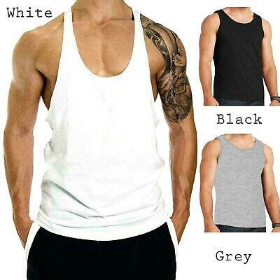 Mens Vest Cotton Bodybuilding Gym Muscle Tank Top T Shirt