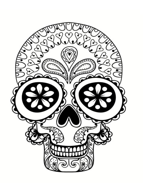 Coloriage tête de mort mexicaine dessins à imprimer