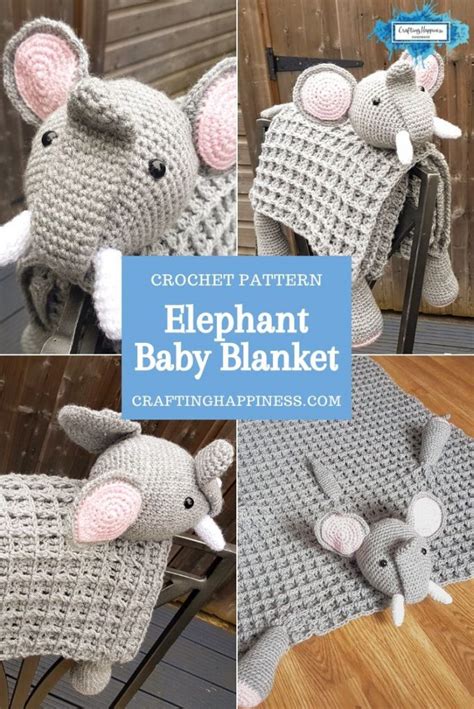 3in1 Safari Elephant Baby Blanket Crafting Happiness