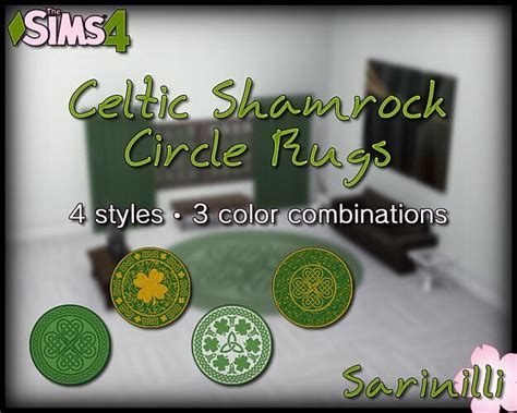 Celtic Shamrock Circle Rugs By Sarinilli At Mod The Sims 4 Sims 4 Updates