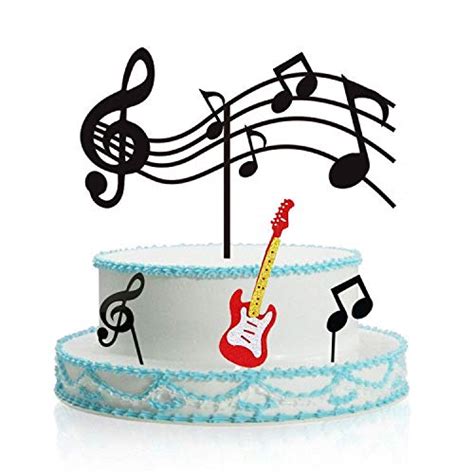 Buy Music Notes Cupcake Toppers Acrylic Guitar Cake Toppers Musical