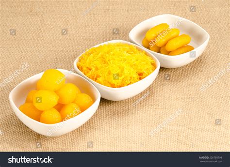 Thai desserts are yet another explorable sector of the extensive realm of best thai dishes. Thai Sweetmeat Dessert Made Egg Sugar Stock Photo ...