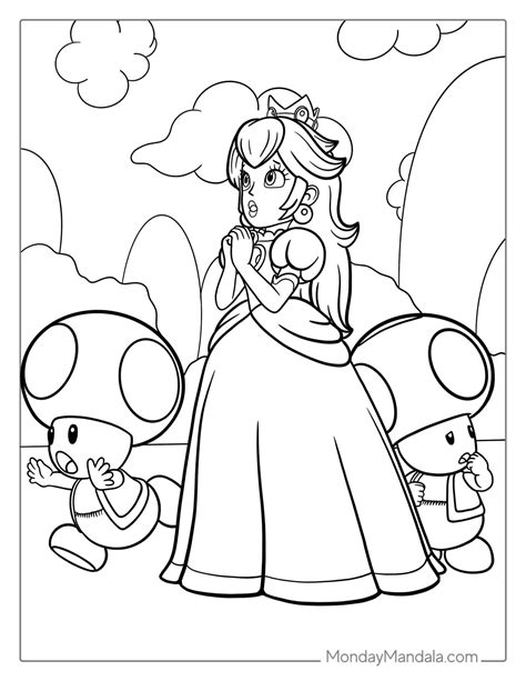 Princess Peach Coloring Pages Free Pdf Printables