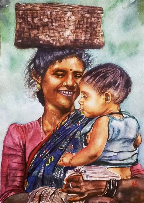 Mothers Love Painting By Sabari Girish Saatchi Art