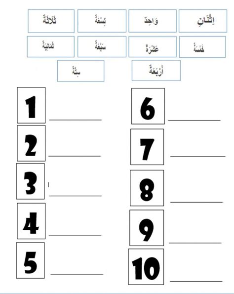 Mewarna Nombor Latihan Nombor Bahasa Arab Prasekolah Kerja Sekolah