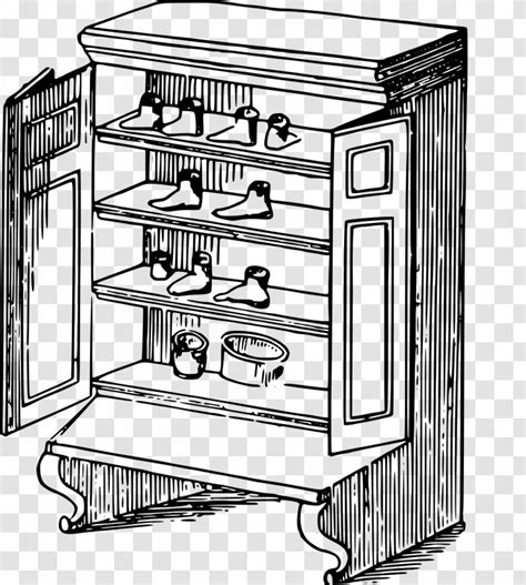 Cupboard Armoires And Wardrobes Clip Art Black And White Transparent Png