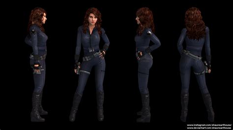 Black Widow Scarlett Iron Man 2 Custom 3d Model By Shaunsarthouse On