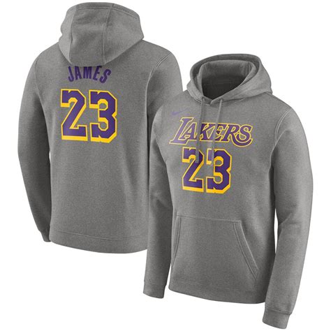 Nike Lebron James Los Angeles Lakers Heather Gray 201819 Name And Number
