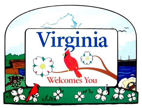 Virginia State Welcome Sign Decowood Fridge Magnet