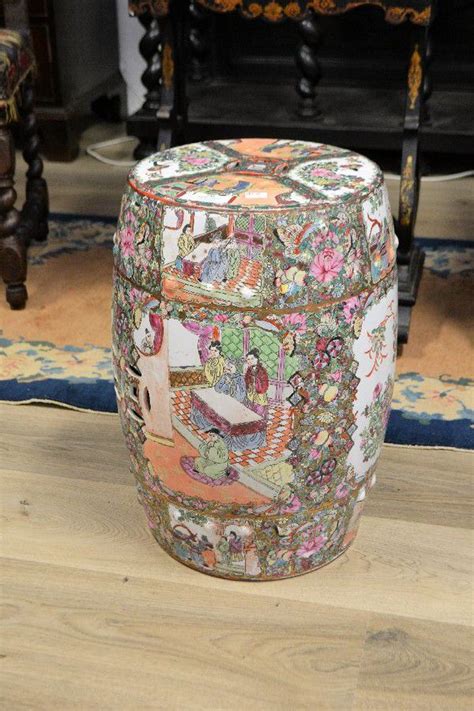 Painting indoor chinese ceramic stool home decoration porcelain drum stool ceramic garden stool home. Chinese famille rose porcelain drum garden stool, 48 cm ...