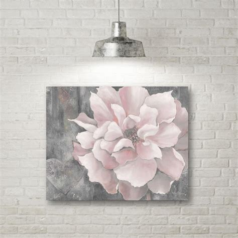 16 In X 20 In Pink And Gray Magnolia Canvas Wall Art