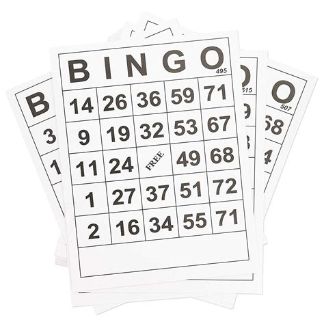 Juvale 60 Pack Bulk Large Print Paper Bingo Calling Cards 8 X 11