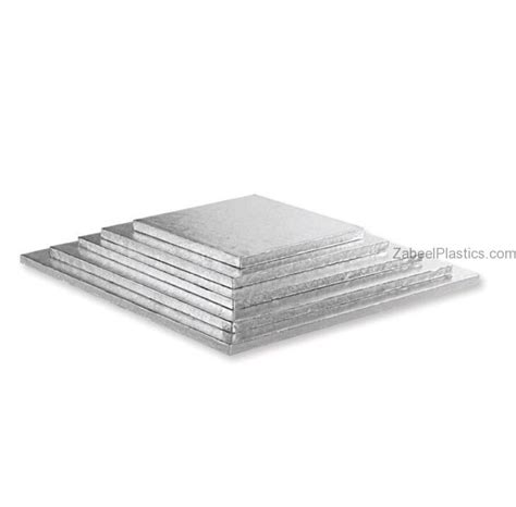 Cake Board Square Silver Zabeel Plastic Disposable Food Packaging