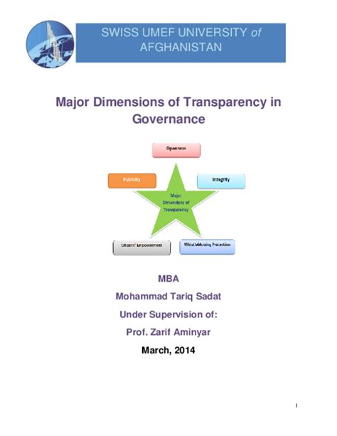 Pdf Major Dimensions Of Transparency In Governance Tariq Sadat