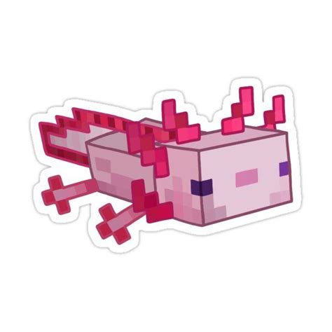 Minecraft Axolotl Sticker By Shana In 2021 Minecraft Drawings