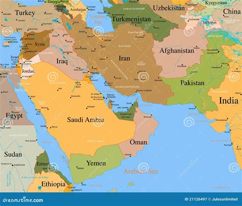 Middle East Deserts Map