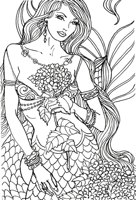 Mermaid Coloring Pages For Adults Wickedgoodcause