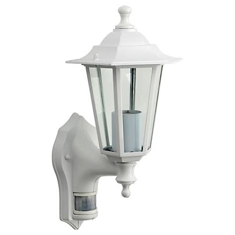 White Outdoor Wall Lantern With Motion Sensor Outdoor Lighting Ideas