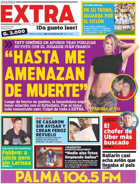 Newspaper Diario Extra Paraguay Newspapers In Paraguay Mondays