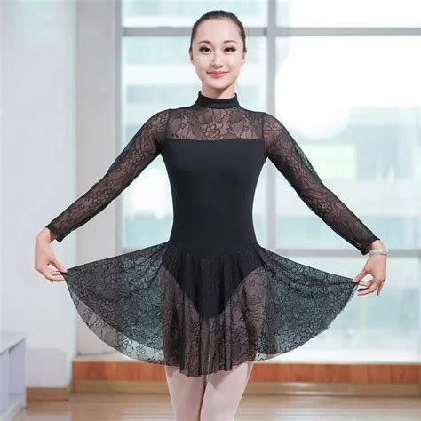 Adult Mesh Long Sleeve Leotard Cotton Spandex Ballet Leotards For Women Dance Wear Justaucorps
