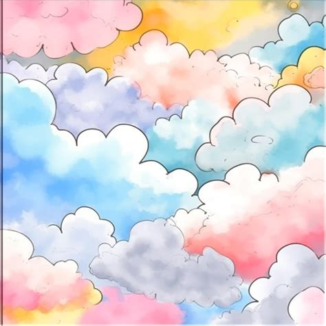 Un Cielo Colorido Con Nubes Y El Sol Foto Premium