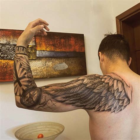 Top 77 Angel Wing Sleeve Tattoo Best Vn