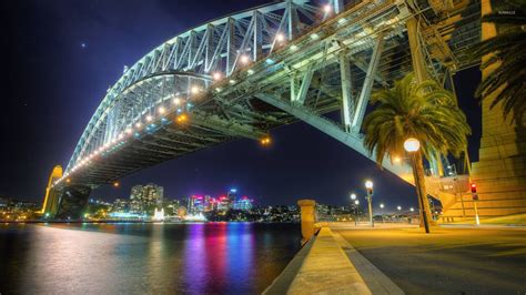 Sydney Harbour Bridge At Night Wallpaper World Wallpapers 52553
