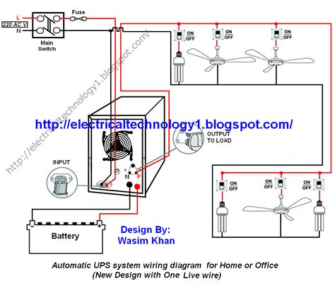 Audio amplifiers, power supplies, home. Automatic UPS system wiring circuit diagram for Home or Office (New Design With One Live Wire ...