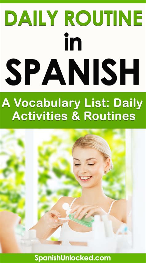 54 Daily Routine In Spanish Vocabulary List Of Daily Activities