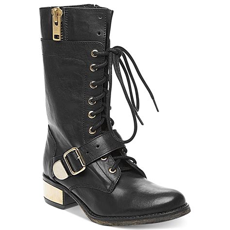 Steve Madden Lollly Combat Boots In Black Lyst