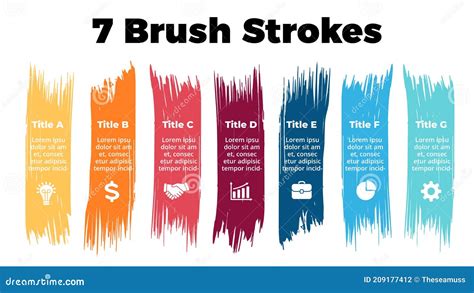 Infographics For 7 Steps Options Color Brush Stroke Template For Your