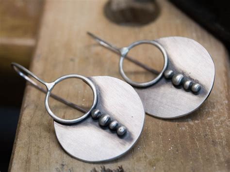 Dangle Earrings Sterling Silver Earrings Silversmith Earrings Handmade