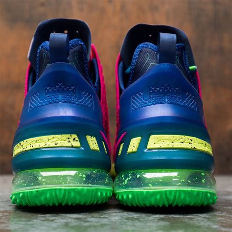 Nike Men Lebron 18 Pink Prime Multi Color Blue Void