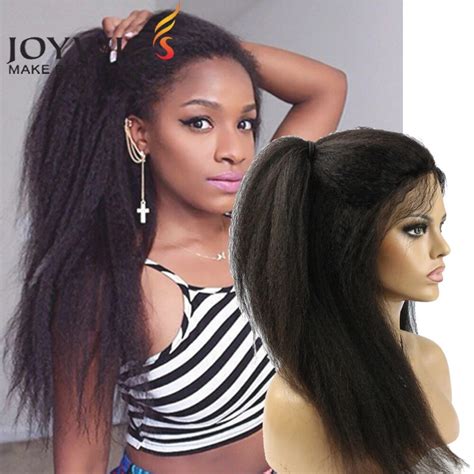 Joywigs Italian Yaki African American Full Lace Human Hair Wigs Best