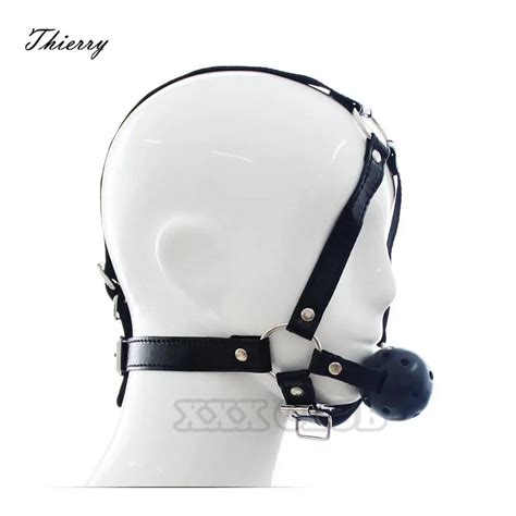 Thierry Head Harness Bondage Open Mouth Ball Gag Restraint Solid Ball Adult Fetish Products Sex