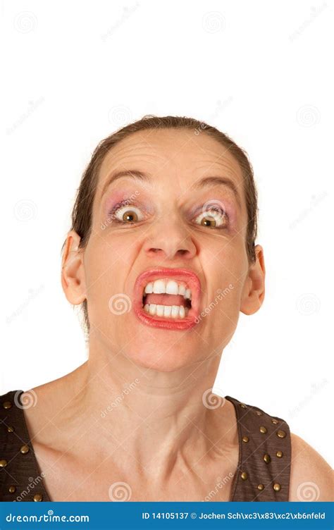 Woman With Crazy Expression Royalty Free Stock Photography Image