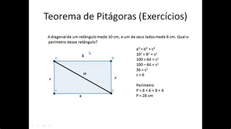 Teorema De Pitágoras Exercícios 9º Ano Youtube