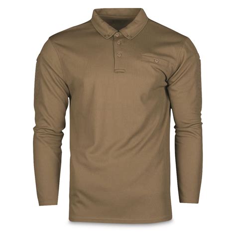 Mil Tec Quick Dry Tactical Long Sleeve Polo Shirt 711762 Military