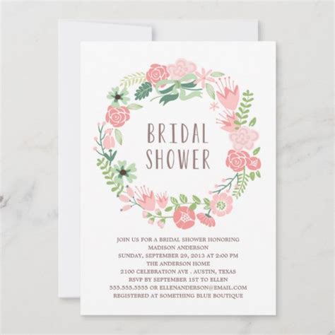 Floral Wreath Bridal Shower Invitation