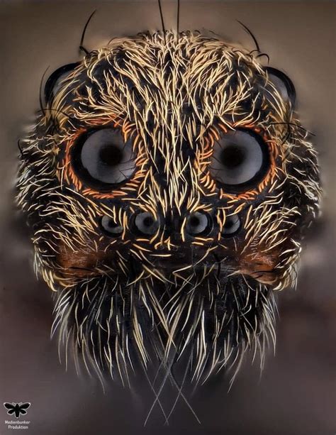 Macro Of A Wolf Spiders Face Spiders