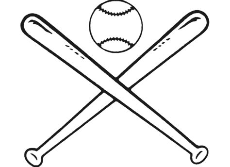 Baseball Bat Baseball Outline Clipart Clipart Kid