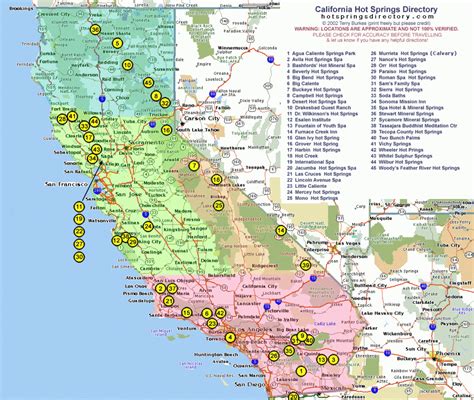 Hot Springs Directory California Usa Thermal California Map Printable Maps