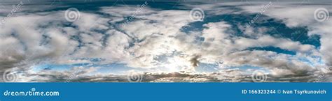 Blue Sky With Beautiful Cumulus Clouds Seamless Hdri Panorama 360