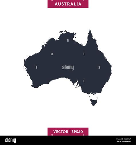 Detailed Map Of Australia Vector Stock Illustration Design Template