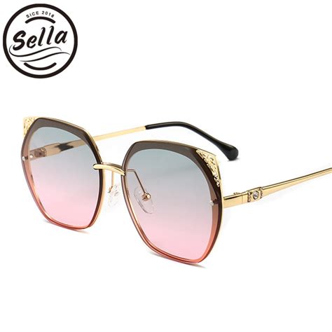sella hot sale fashion female oversized square sunglasses brand designer rivet decoration