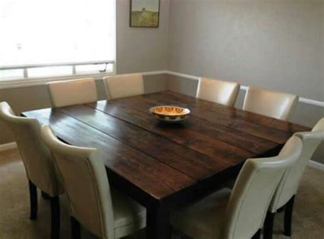 The dining table dimension guides are derived from the amount of space that people need at a dining table. Square Farmhouse Dining Table | Square dining room table ...