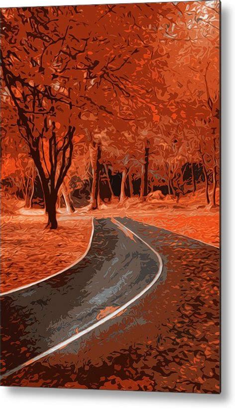 Country Roads Metal Print By Am Fineartprints Autumn Art Print