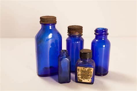 Vintage Cobalt Blue Glass Medicine Bottle Lot Bromo Seltzer Etsy Blue Glass Bottle